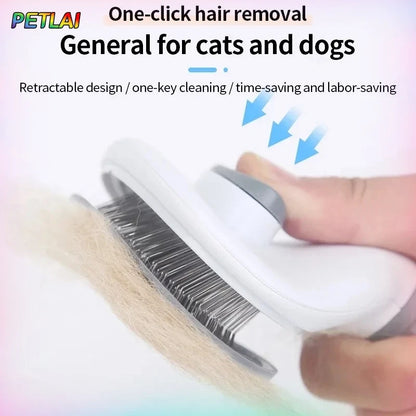 Self-Cleaning Pet Slicker Brush – Professional Grooming Tool