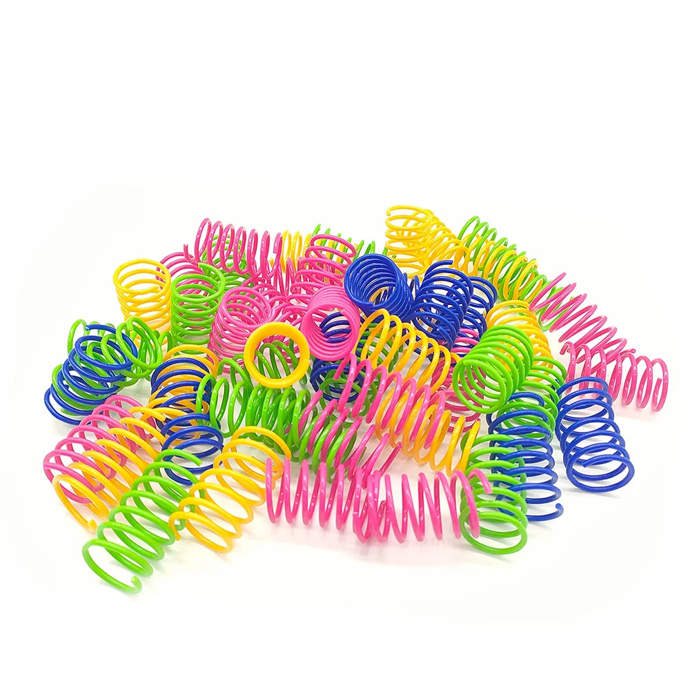 Interactive Colorful Cat Spring Toys – Flexible Spiral Coils