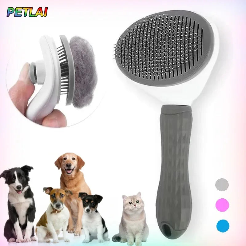 Self-Cleaning Pet Slicker Brush – Professional Grooming Tool
