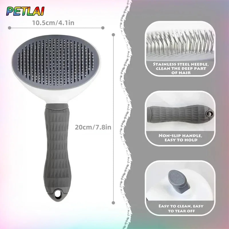 Self-Cleaning Pet Slicker Brush – Professional Grooming Tool