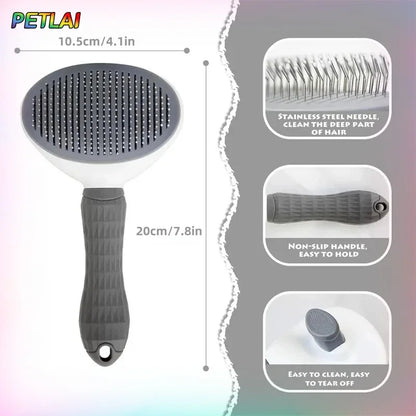 Self-Cleaning Pet Slicker Brush – Professional Grooming Tool