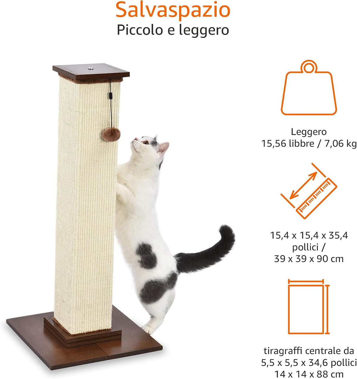 90cm Wooden Base Cat Scratching Post – Heavy Duty Indoor Tree