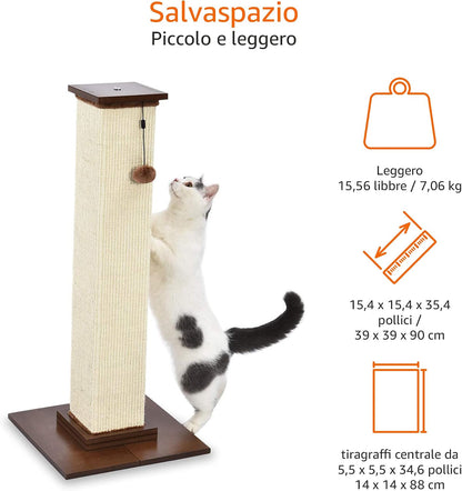 90cm Wooden Base Cat Scratching Post – Heavy Duty Indoor Tree