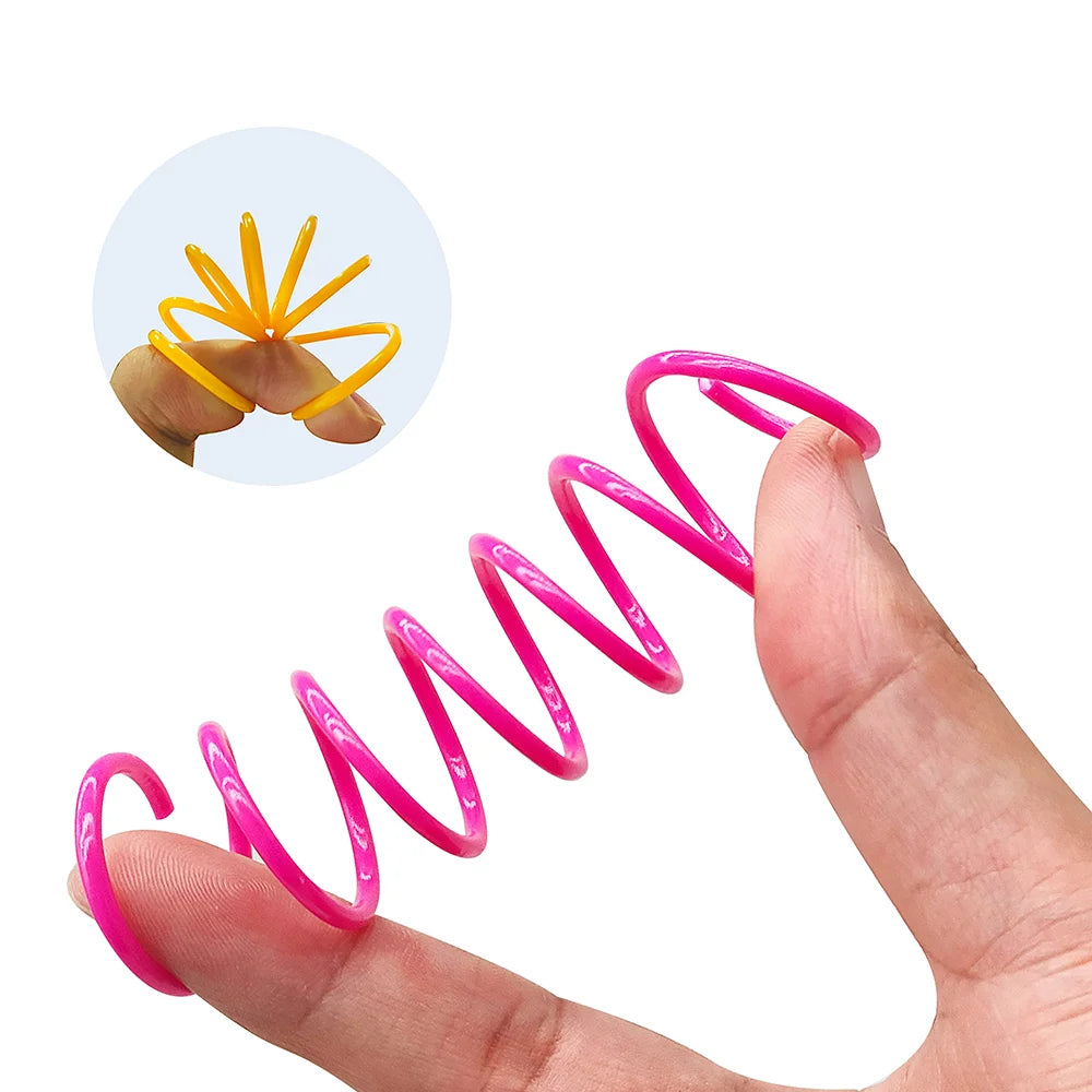 Interactive Colorful Cat Spring Toys – Flexible Spiral Coils