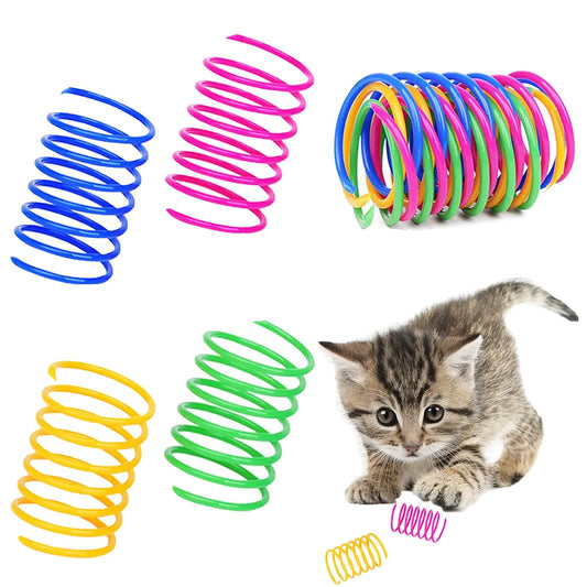 Interactive Colorful Cat Spring Toys – Flexible Spiral Coils