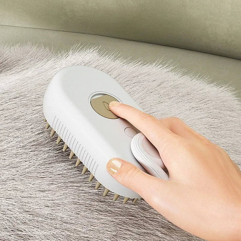 3-in-1 Cat & Dog Grooming Brush with Spray – Massage, Deshedding & Bathing