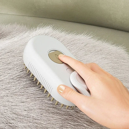 3-in-1 Cat & Dog Grooming Brush with Spray – Massage, Deshedding & Bathing