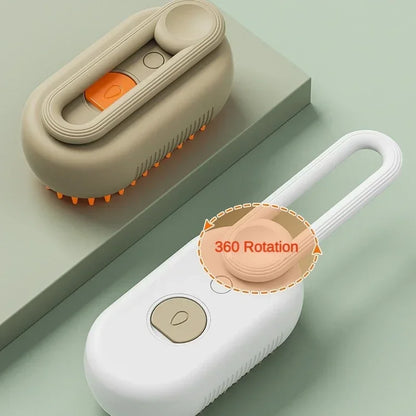 3-in-1 Cat & Dog Grooming Brush with Spray – Massage, Deshedding & Bathing