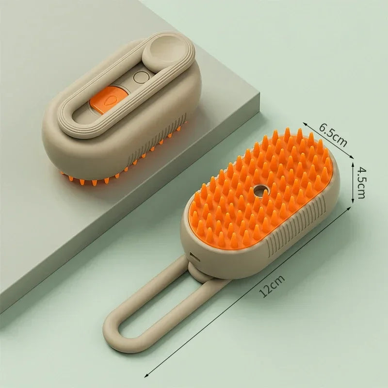 3-in-1 Cat & Dog Grooming Brush with Spray – Massage, Deshedding & Bathing