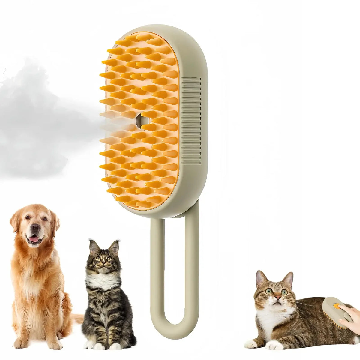 3-in-1 Cat & Dog Grooming Brush with Spray – Massage, Deshedding & Bathing