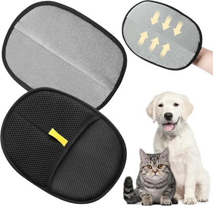 Double Sided Pet Hair Remover Glove |  Reusable Lint & Fur Cleaner for Clothes - Furniture