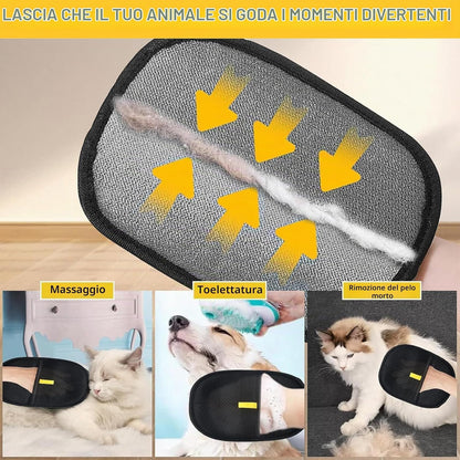 Double Sided Pet Hair Remover Glove |  Reusable Lint & Fur Cleaner for Clothes - Furniture