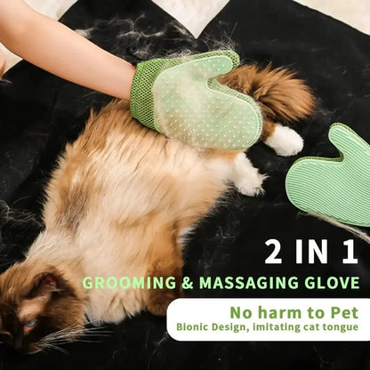 Pet Grooming Glove | Cat & Dog Hair Remover & Massage Brush