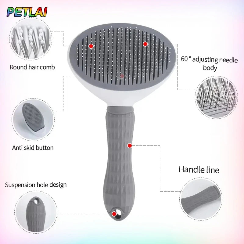 Self-Cleaning Pet Slicker Brush – Professional Grooming Tool